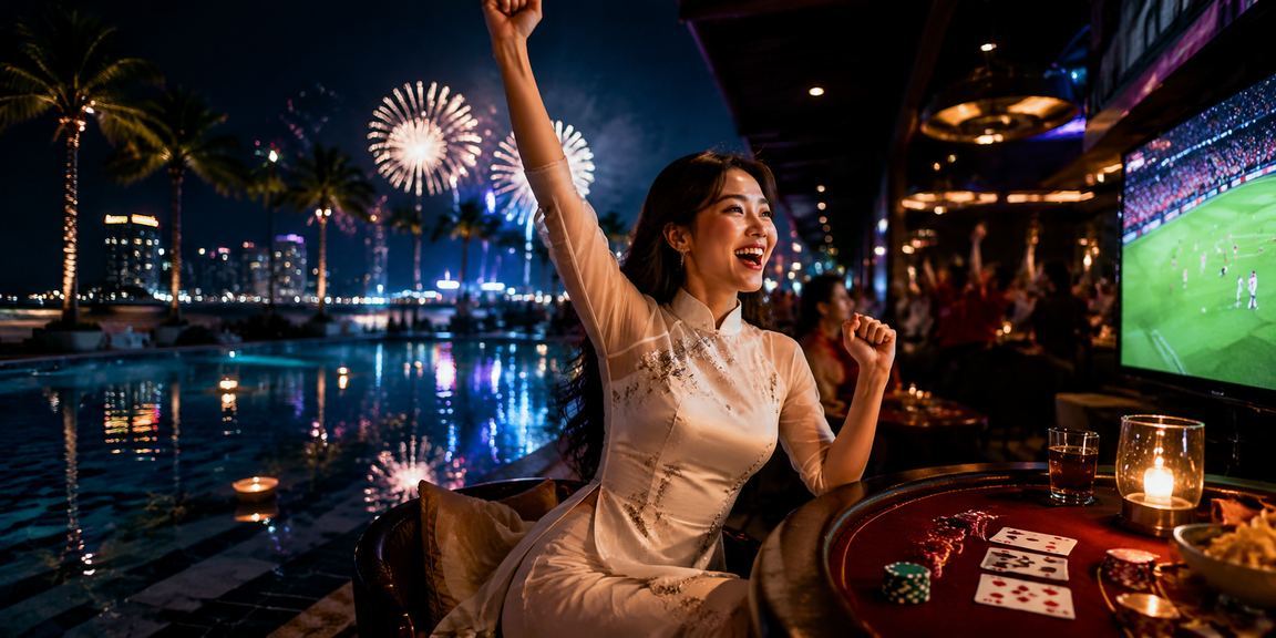 Cảnh chơi bài truyền thống tại Nha Trang kết hợp phong cách áo dài Việt Nam